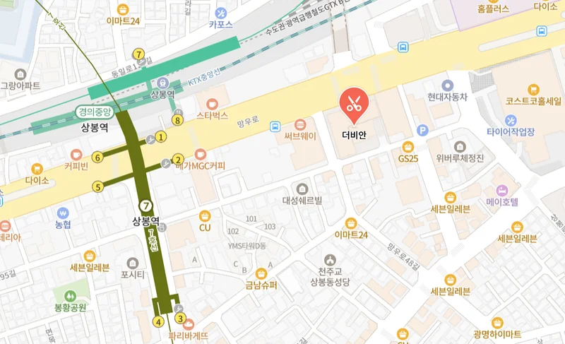 더 비안 위치 지도 - 서울 중랑구 망우로 322